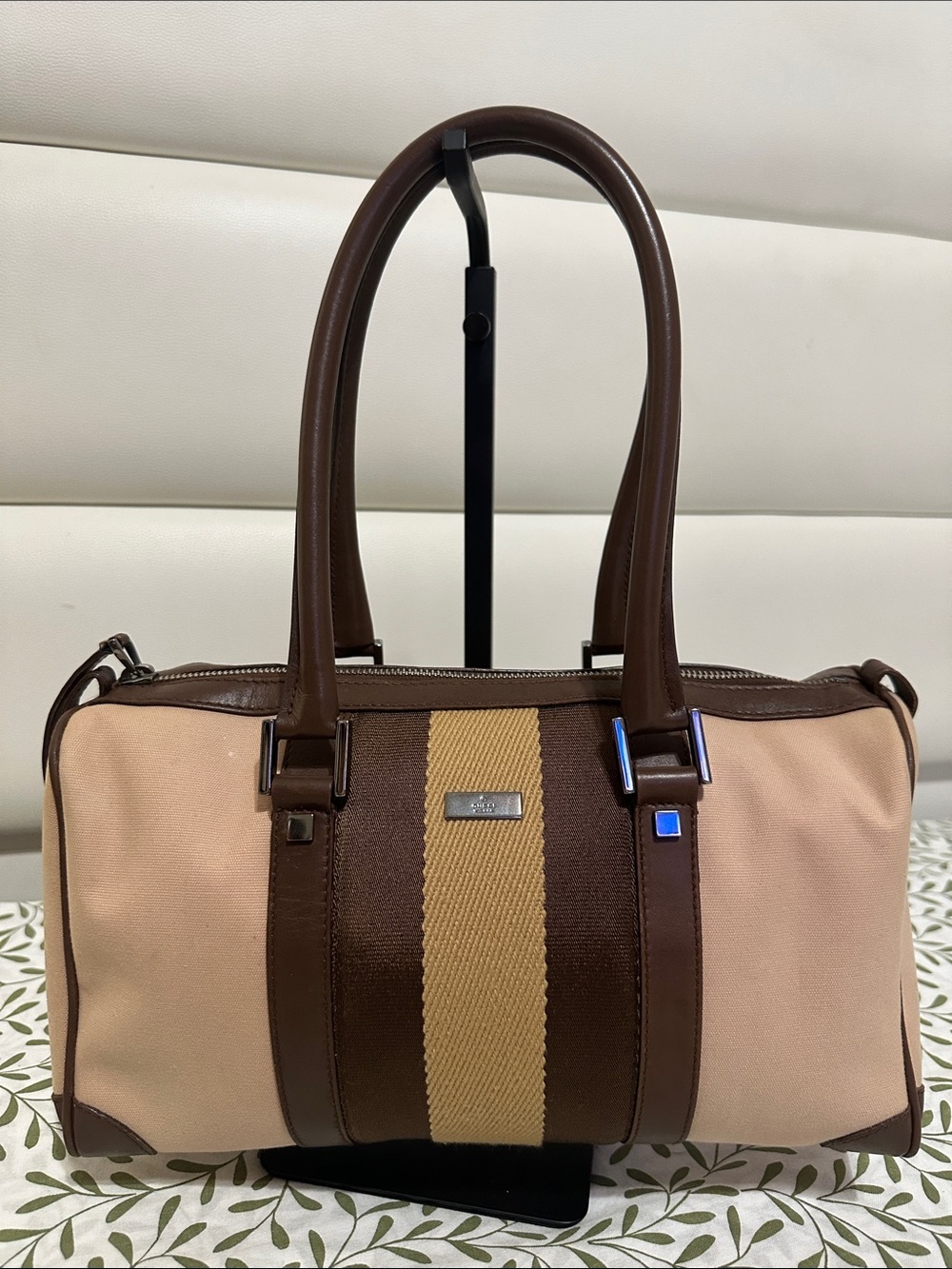 Gucci Boston Canvas Handbag